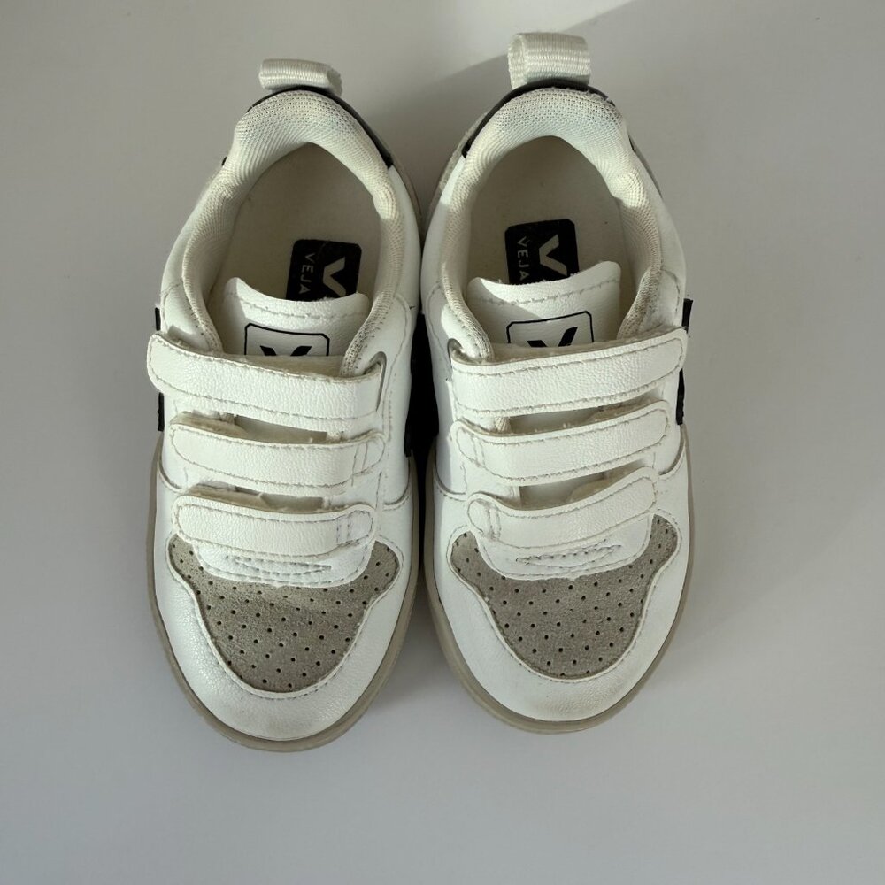 Veja V-10 Velcro CWL Kids Sneakers White Black EU 25 US 8.5 - Picture 3 of 7